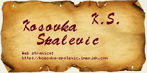 Kosovka Spalević vizit kartica